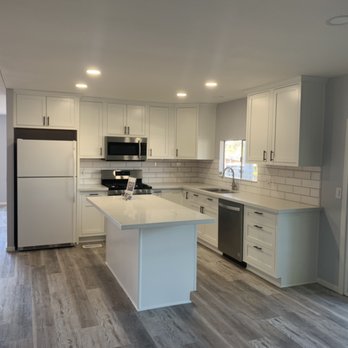 Kitchen remodeling with white counter tops